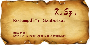 Kolompár Szabolcs névjegykártya