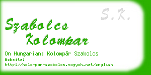 szabolcs kolompar business card